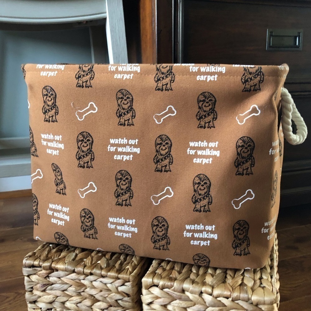 Star Wars Chewy “Watch out for walking carpet” fabric storage bin with handles
